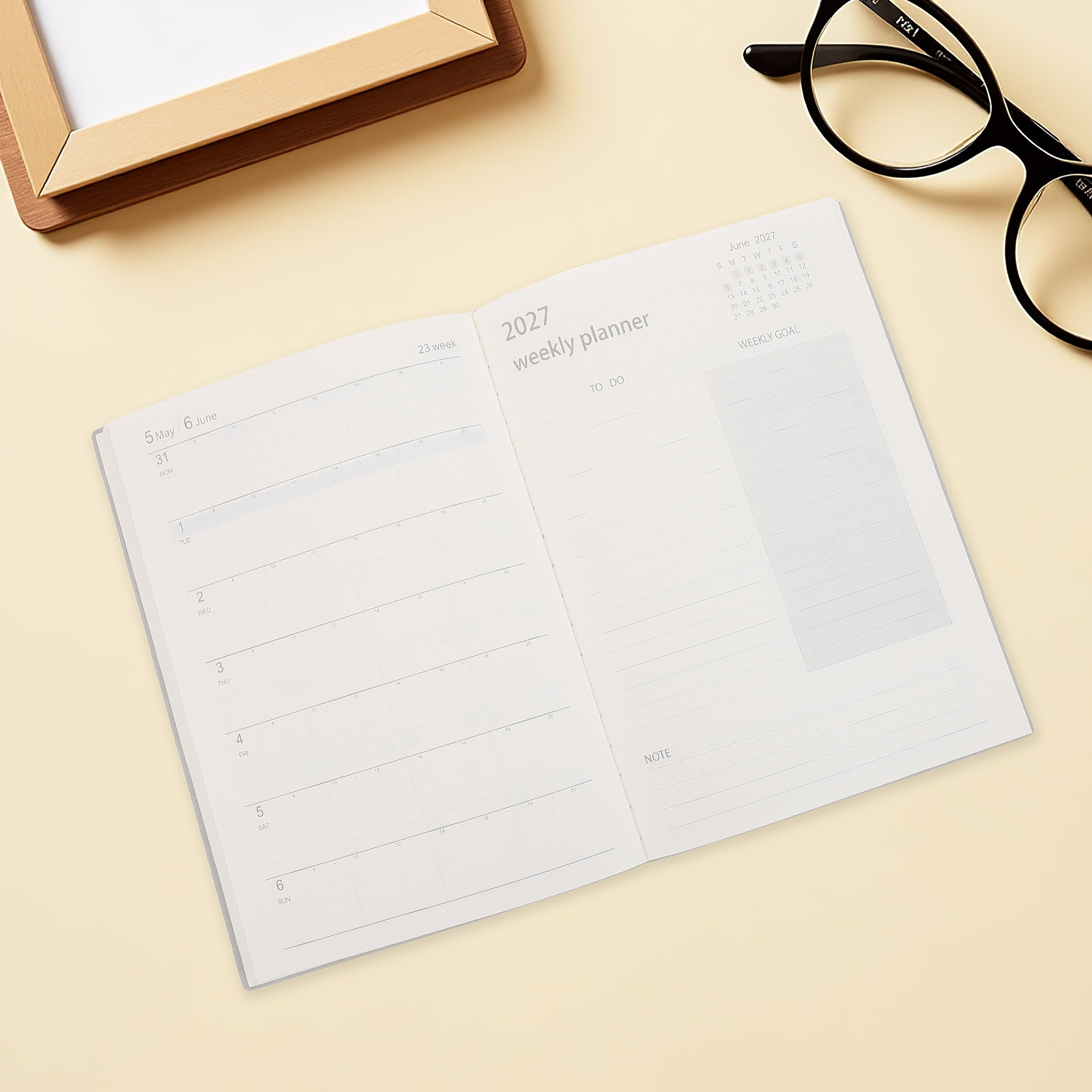 Spiral Bound Grid Notebook A5 - Agenda profesional 2027, cuaderno A5 con