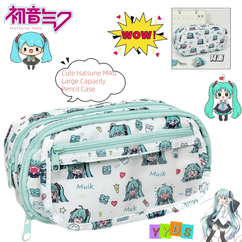 Aesthetic Large Pencil Case Pouch - Estuche para lápices de Hatsune Miku,