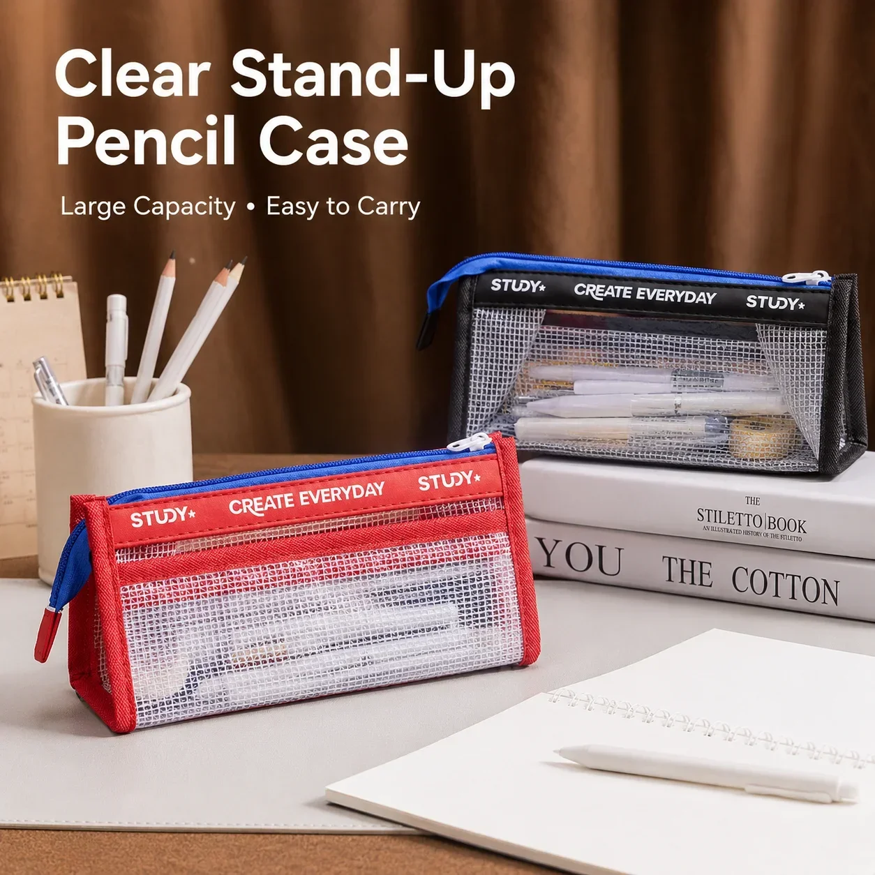 Estuche Transparente para Lápi - Aesthetic Large Pencil Case Pouch reseña y precio